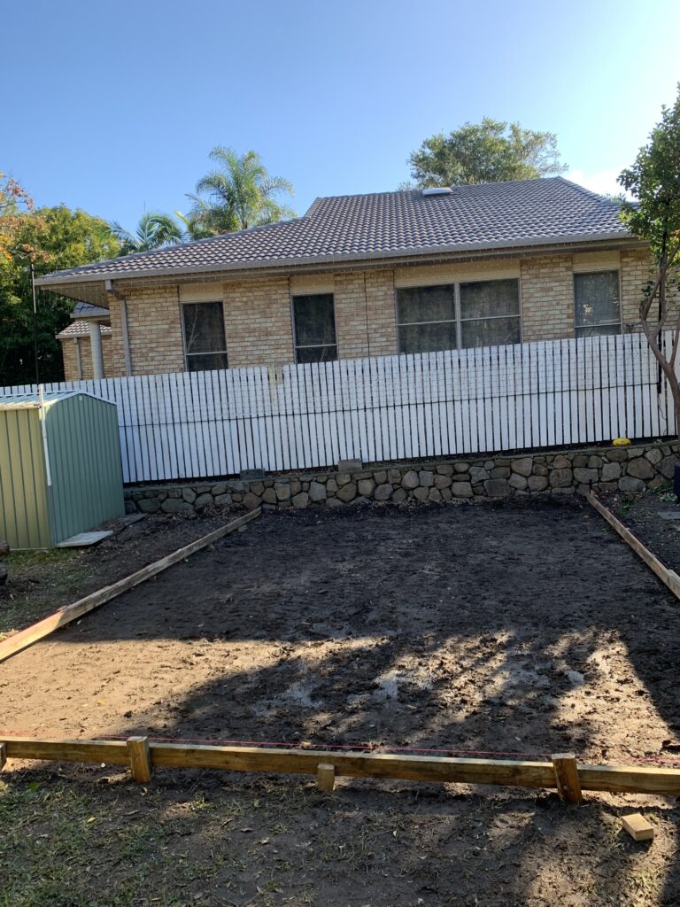 boxing up the slab for a basketball court