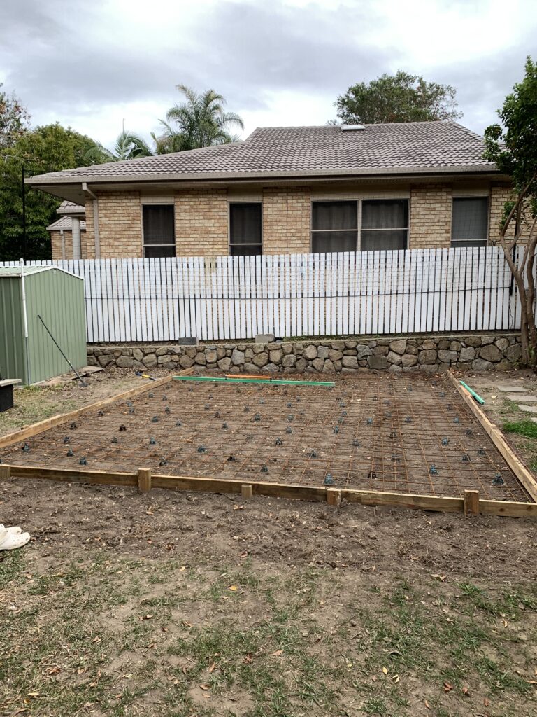 Box up slab for basketball court