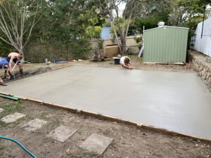 concrete pour for a basketball court