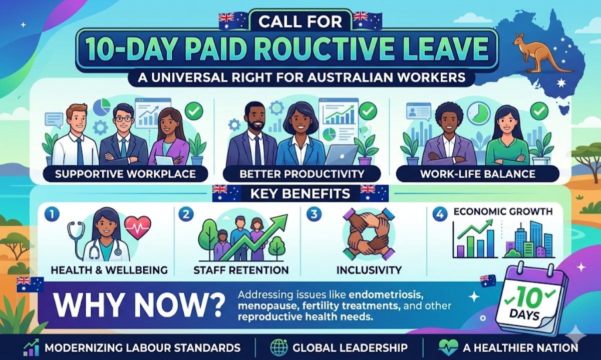 Call for 10-Day Paid Reproductive Leave to Become a Universal Right for Australian Workers