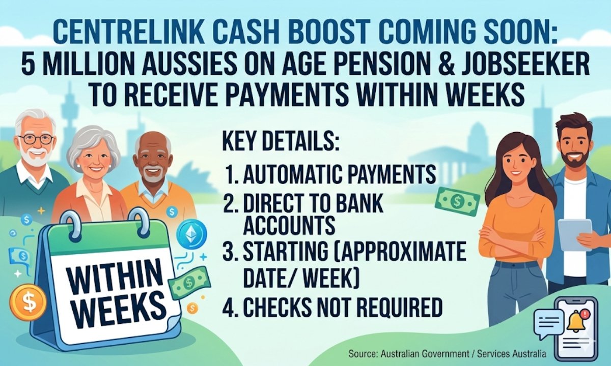 Centrelink Cash Boost Coming Soon: 5 Million Aussies on Age Pension & JobSeeker to Receive Payments Within Weeks