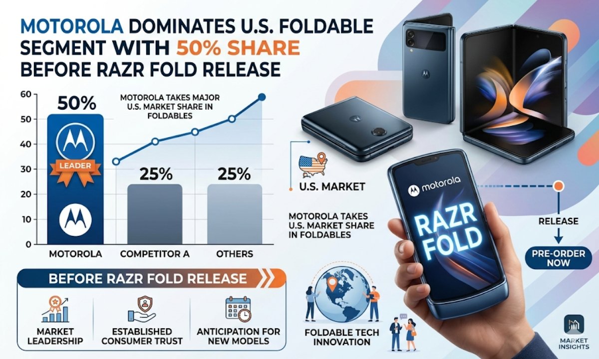 Motorola Dominates U.S. Foldable Segment with 50% Share Before Razr Fold Release