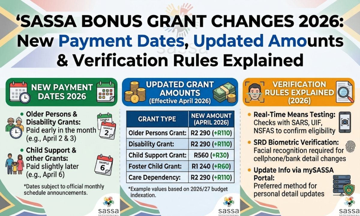 SASSA Bonus Grant Changes 2026: New Payment Dates, Updated Amounts & Verification Rules Explained