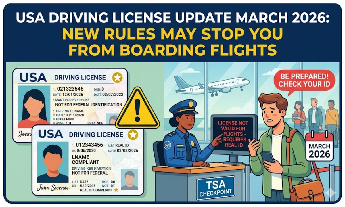 USA Driving License Update March 2026: New Rules May Stop You From Boarding Flights
